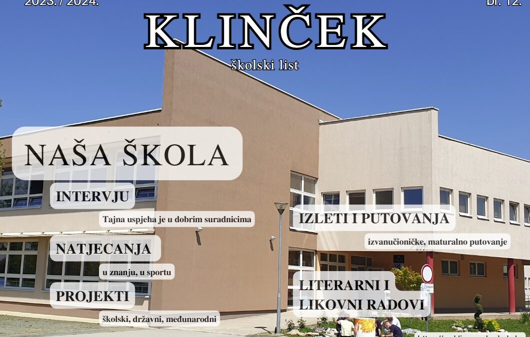 Novo izdanje školskog lista Klinček 2023./2024.