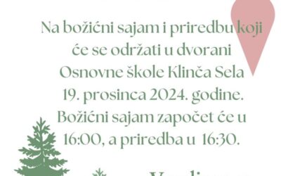 Poziv na božićnu priredbu i humanitarni sajam u OŠ Klinča Sela