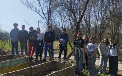 Sadnja crvenog luka u školskom vrtu